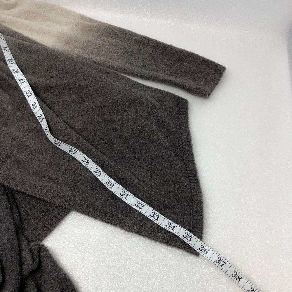 Barefoot Dreams Cardigan Gray Cream Ombré Open Front Size S/M Cozy
